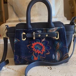 Blue Crossbody Flowers Purse